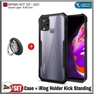 Case Infinix Hot 10T Soft Hard Fusion Ring Transparnt Casing Cover