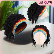 # BEAUTY #  Jamaican Knitted Wig Braid Hat Unisex Hair Hat Handmade Fancy Wig Caps Halloween Ghost H