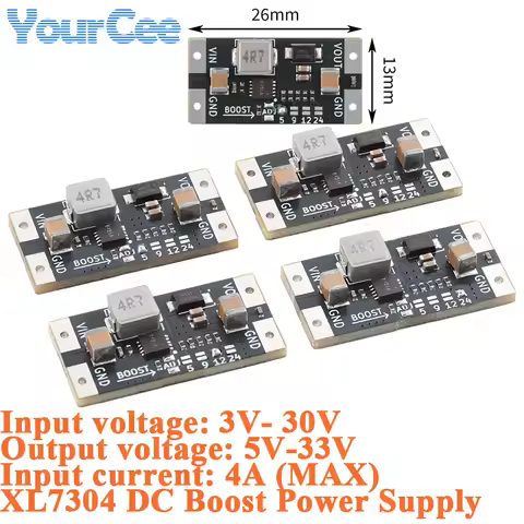 10pcs/1pc XL7304 DC Boost Power Supply Module 4A 3V-30V to 5V-33V Step Up Lithium Battery Booster MC