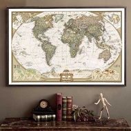 DEKORASI HIASAN DINDING POSTER PETA DUNIA LARGE VINTAGE WORLD MAP