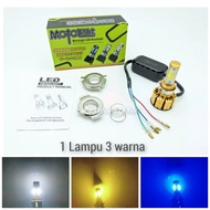 3-SIDED 3-COLOR WATERPROOF FAN LED FRONT LIGHT UNIVERSAL H6/H4 4 cables can flash