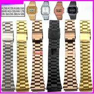 18mm Stainless Steel Replacement Strap, Compatible with Casio A158/B640/AQ-230, Bronze/Gold/Rose Gol