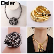 OSIER Flexible Choker, Twistable Alloy Bendable Snake Necklace, Gold Color Punk Silver Color Bracele