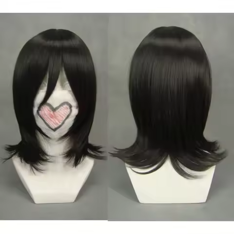 Short Curly Heat Resistant Synthetic Hair Halloween Costume Anime Party Wigs Bleach Kuchiki Rukia Co