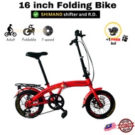 Folding Bike SHIMANO 16 inch Basikal Folding 7 Speed Ready Stock 16 ET-2026SL Sport Dewasa Adult Folding