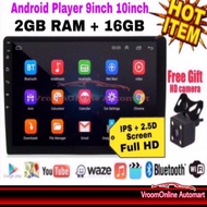 ⏫2RAM 32GB T3L⏫ Android Player  9 " 10.1 " Android 12 Touch Screen Wifi GOOPLAY