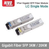 1Pair (2pcs) TX+RX Gigabit Fiber SFP Module 1000M LC 1.25G 1310nm/1550nm Single Mode A+B Fiber Modul