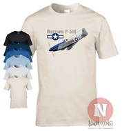 2025 gift for friends waffle shirt P51 Mustang t-shirt World War 2 WW2 USAF Air force fighter aircra