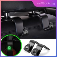 Car Luminous Multifunctional Hooks Auto Logo Hidden Seat Rear Hooks Decoration Accessories for Honda Civic City Odyssey Vezel CRV Accord