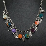 藍綠橙紫瑪瑙項鍊 仙境奇緣串飾 造型飾品項鍊