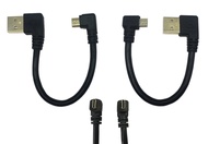 CERRXIAN 15cm 6inch Micro USB Short Cable Combo Gold Plated Left & Right Angle Micro USB 5 Pin Male