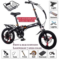 XNKANG installation free 16" 20" inch double shock absorption suspension disc brakes Shimano 7-speed