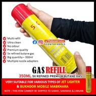 GAS REFILL (350 ml) FOR JET LIGHTER & MOBILE MABKHARA, VERY RELIABLE BOLEH REFILL BYK KALI terbaik