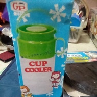 cup cooler with green lid