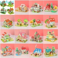SANFUDD Building 3D Puzzle, 3D Puzzle Paper Jigsaw DIY House Model Puzzle, Educational Assembly Buil