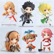 6Pcs/Set Sword Art Online Anime Figure Kirigaya Kazuto Action Figure Yuuki Asuna/Ayano Keik/Asuna Shiromuku Figurine Model Toys