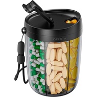 PULIV Large Medicine Bottle Storage Box, Packing 6 Kinds of Vitamins and No Sundries, Travel Supplem