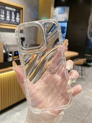 適用於IPhone 15 Pro Max的透明水漾IPhone 13手機殼，可提供iPhone 11/XS全面覆蓋，採用帶氣囊的簡單柔軟外殼，避免摔落