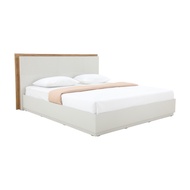 INDEX LIVING MALL เตียงนอน รุ่นเฮซ พื้นเตียงทึบ ขนาด 5 ฟุต - สีเทาอ่อน/ไลท์โอ๊ค