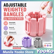 Weighted Bangles Adjustable Wrist & Ankle Weights 1/2/3LB TPR Fitness Bands for Workout