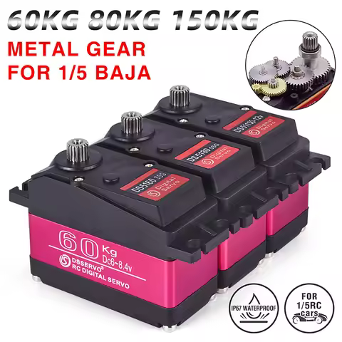 Servo RC 1/5 Servo Waterproof High Torque Servo 60Kg 80Kg 150Kg 160KG 24V 8.4V Metal Gear Digital Se