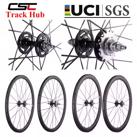 T800 CSC 700C Track Bike Carbon Wheelset Fix Gear Wheels 50mm 30mm Clincher Tubeless Fixie Bike UCI