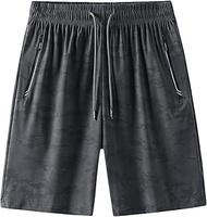 Herren Schnelltrocknend Shorts Trainieren Laufen Gehen Sportlich mit Reißverschluss Taschen