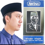 Songkok Lelaki Dewasa Songkok AWING Original AC Kopiah Lelaki Songkok Hitam Tinggi