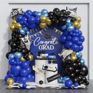 108pcs graduation balloon chain aluminum film balloon gold black blue graduation balloon graduation 