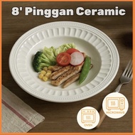 20cm Plate Set/Dinner Set/Set Pinggan/Pasta Plate/Ceramic Plate/Dinner Plate/Pinggan Ceramic/Set Pin