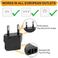 EU Plug Adapter, EU Travel Plug Adapter Type C, Wall Outlet Power Converter, Compact & Design, 6A Cu