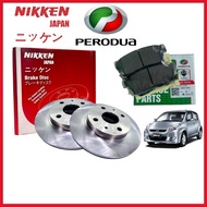 COMBO SET NIKKEN JAPAN PERODUA MYVI M300 FIRST MODEL (2005-2011) FRONT DISC ROTOR WITH PERODUA ORIGI