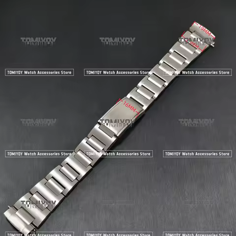 Silver curved End brush H Watch band vintage Strap solid Bracelet Fit For Seiko 6139-6002 Watch