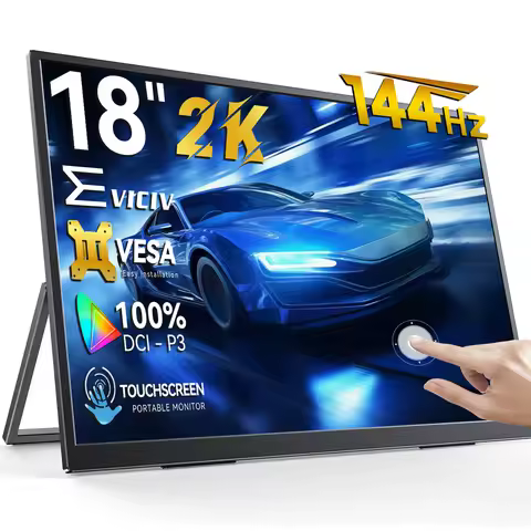 EVICIV 2K 144Hz Portable Monitor Touchscreen 18" 2560 x 1600 QHD 100% DCI-P3 Laptop Monitor FreeSync