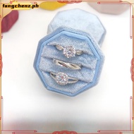 Octagonal Veet Ring Box 3 Slots, Suitable for Wedding Proposal Engagement Birthday Gift