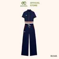 Set Bộ ECOCHIC Áo Cổ Cao Kéo Khóa Quần Dài Cạp Cao Phối Logo EC Cao Cấp Chính Hãng ECC ON THE GO B15