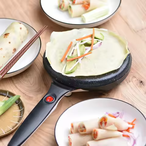Electric Crepe Maker Breakfast Pizza Machine Pancake Baking Pan Cake Non-stick Griddle Chinese Sprin
