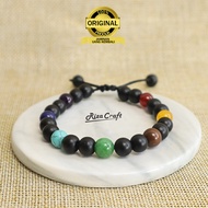 King Cakra Chakra Bracelet 7 Natural Agate Crystal Stones Original