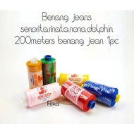 Benang jeans 200meters benang jean 1pc