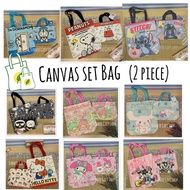 Cartoon Canvas Bag 1 set Of 2