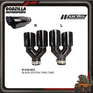 WORKS ENGINEERING EXHAUST TIP BLACK EDITION B2 (UNIVERSAL) TWIN TUBE TAILPIPE