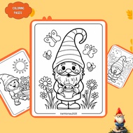 Set of 50/25/10 sheets of coloring pages, coloring pages for children, Gnome dwarf image, A4, A5 reg