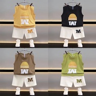 Kids Korean Vest Set | Sleeveless Top & Shorts | Thin | Summer 2-Piece Outfit 6M-8Y