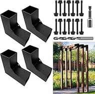 DEVALLEY 2-Way Pergola Brackets Kit, DIY L-Shaped Woodwork Brackets for 4" x 4" (Actual:3.5"x3.5") L