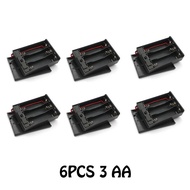 6PCS DIY 3 Slot AA Battery Holder Box Case AA Battery Holder Box Case With Switch