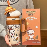 Snoopy thermos cup for girls, beautiful cup, ice cup, large capacity straw cup, large capacity