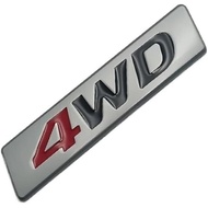 3D Metal Logo 4WD Emblem Car Size Badge Car Trunk Decals 4WD Sticker Accessories(Silver Red Black)