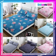 🌟Local Seller 🌟Unicorn🌟Korea Style Design Single Queen King Fitted Bedsheet Bed Sheet Tilam Pillow C