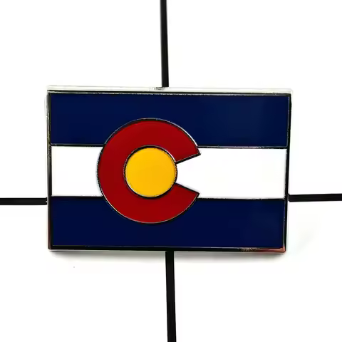 Colorado Flag Brooch American State Enamel Pin Tourist Commemorative Collection Metal Badge Backpack