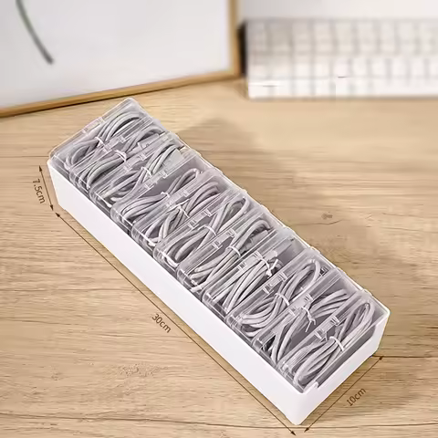 Data cable storage box, charging cable storage tool that can stack large capacity drawers, partition